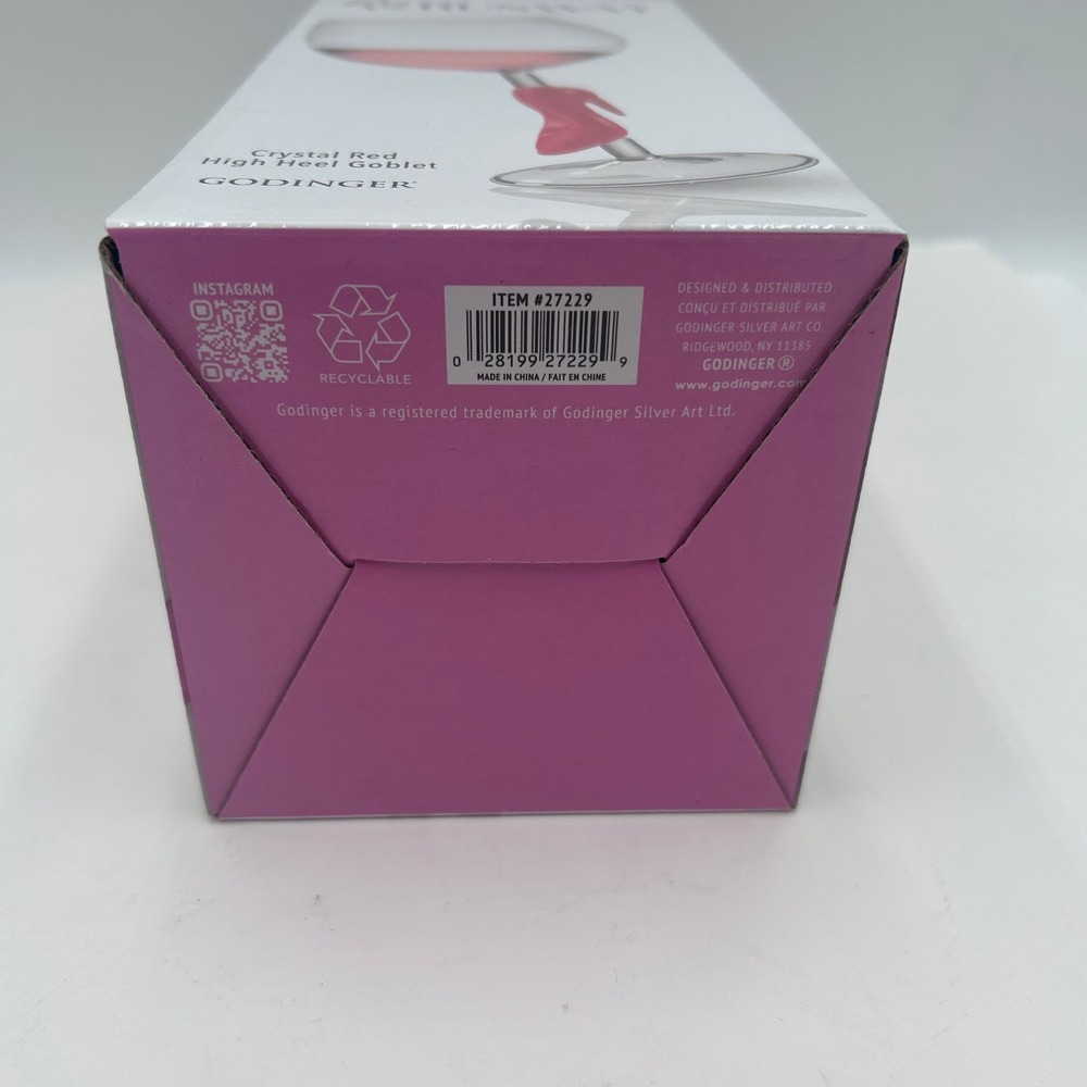 Godinger Runway Crystal Red High Heel Stiletto Wine Glass Goblet 20oz NEW - Picture 9 of 11